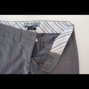 Grey Striped Bootcut Slacks